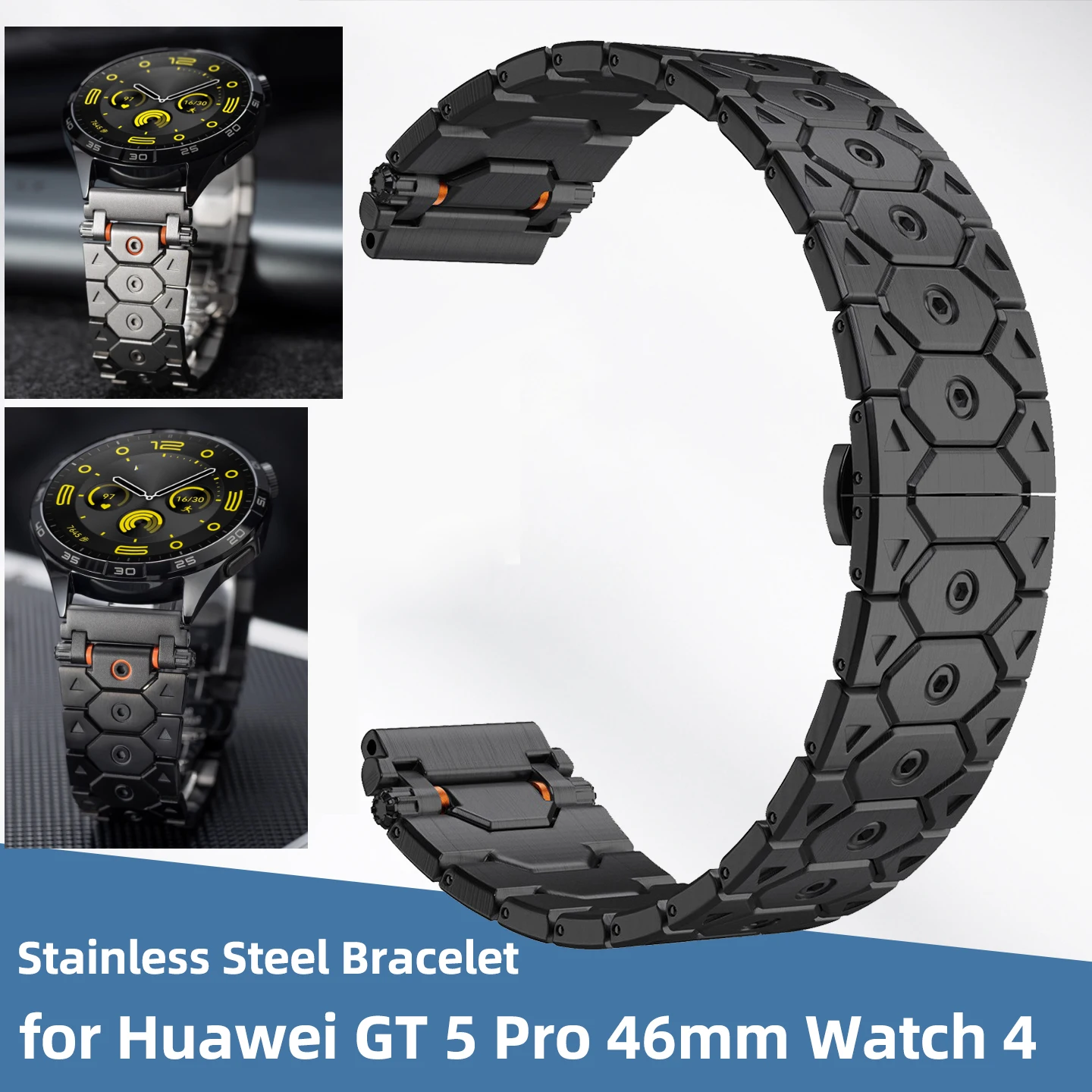 for Huawei GT 5 Pro 46mm Watch 4 StainlesS-Steel Bracelet Correa Samsung Galaxy Watch 7 6 5 Pro 4 men Band strap 20mm 22mm