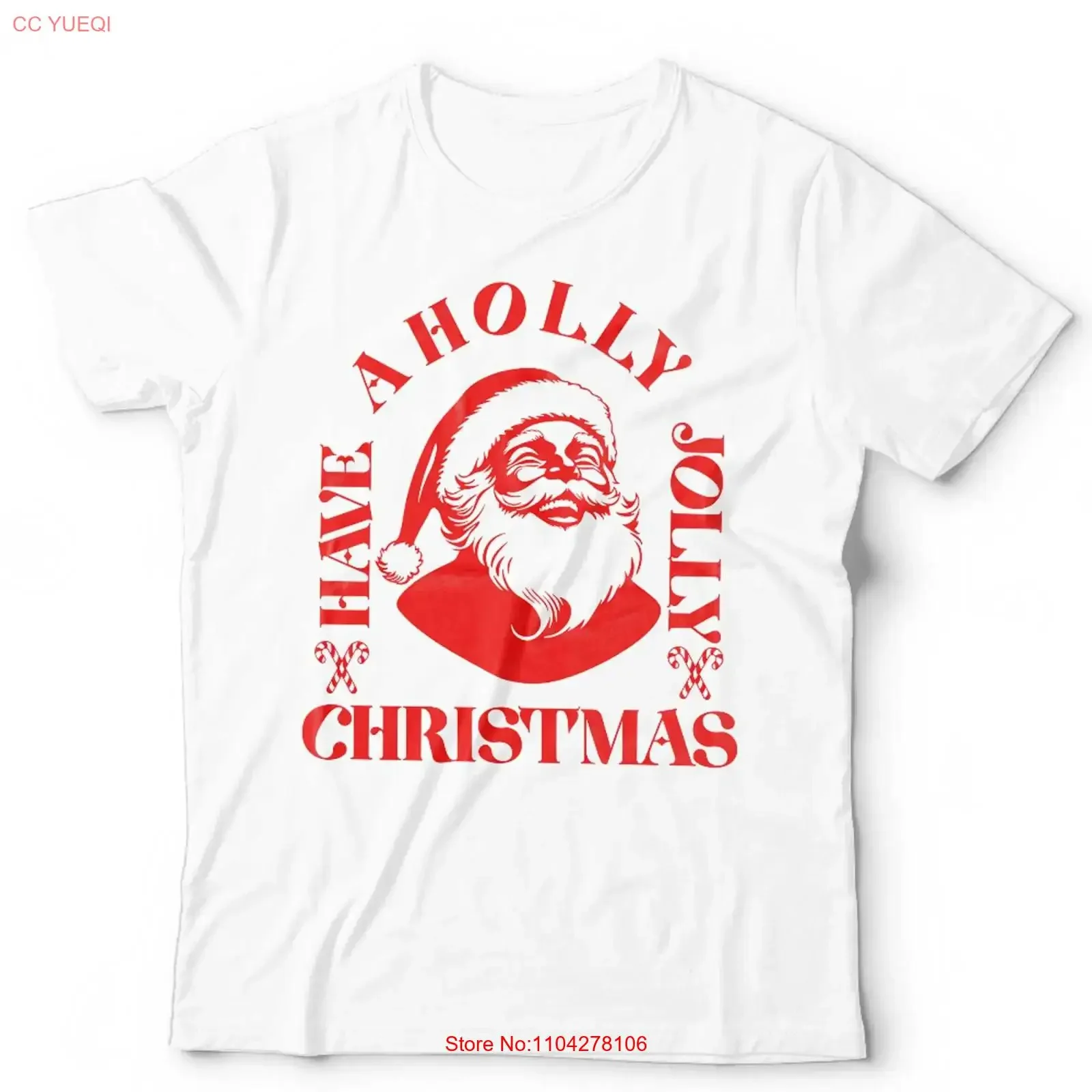 Christmas T Shirt Kids Have A Holly Jolly Xmas Retro Vintage Santa vintage Washed streetwear Stylish Versatile Comfortable