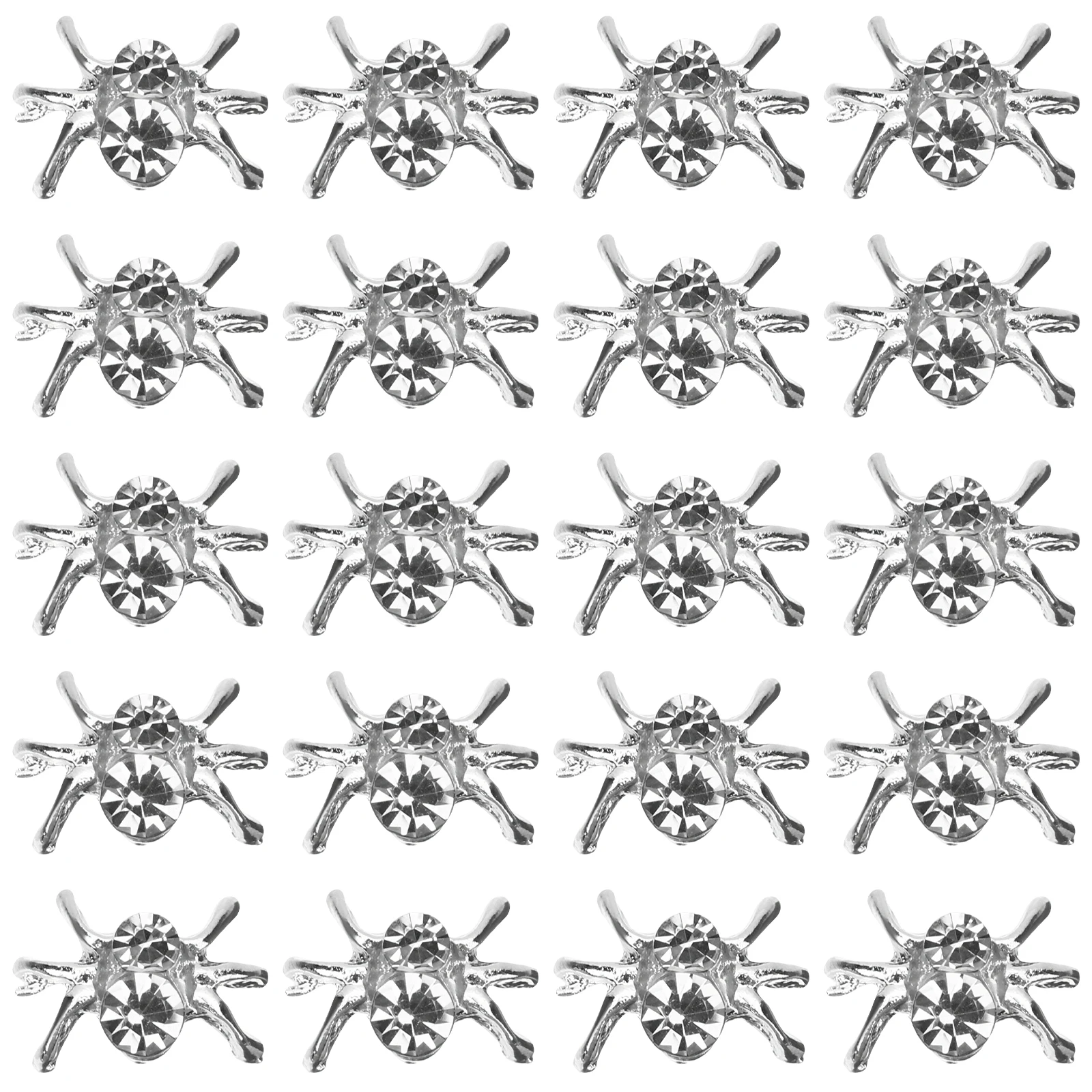 

30 Pcs Spider Nail Charms Gothic Jewelry 3d Halloween Art Silver Gems Decorative Alloy Supplies For Nails DIY Holiday