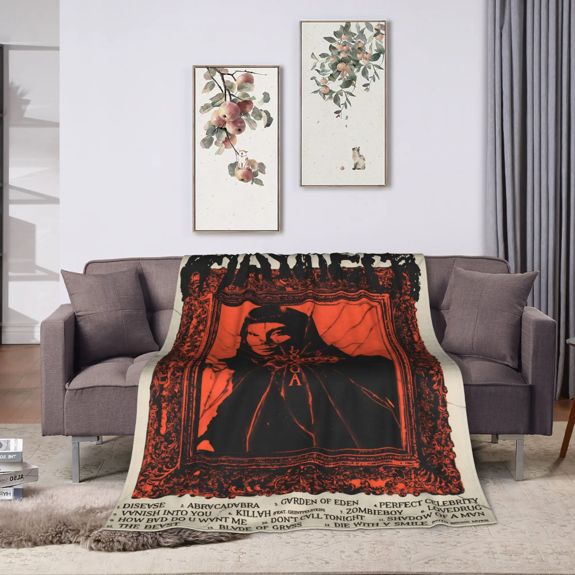 Lady Gaga Mayhem 2025 Album  Blankets  Camping Flannel Throw Blanket For Home Decor Warm Soft Custom DIY Quality Bedspread Gift