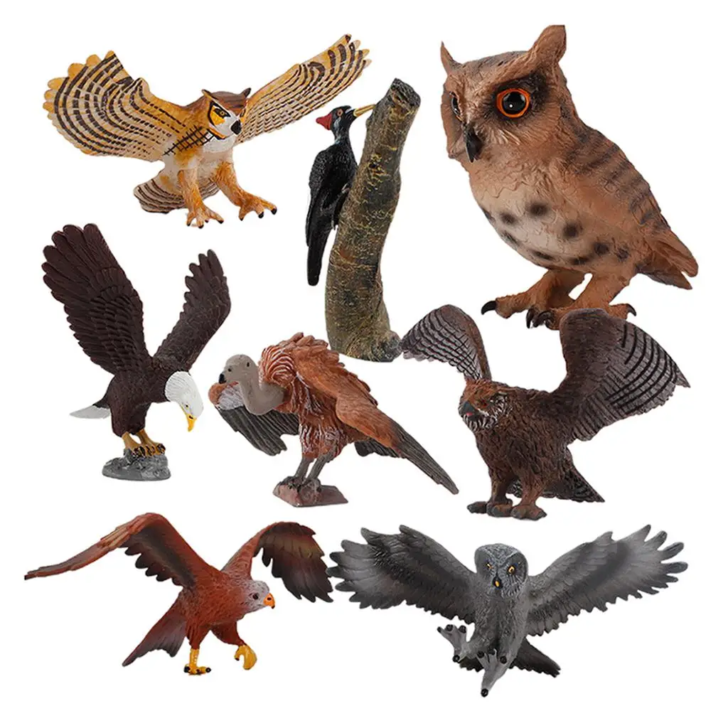 Simulated Eagle Owl Model Realistic Bird Figurines Plastic Eagle Action