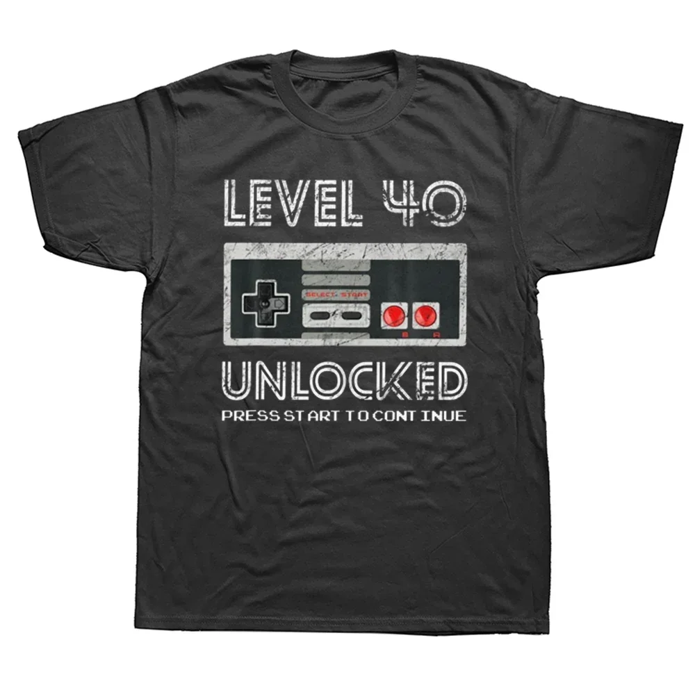 Short Sleeve Level 40 Unlocked Tee Tops 2024 Graphic TShirts Vintage Born in 2024 TShirt Men Birthday Gift T-Shirts streetwear