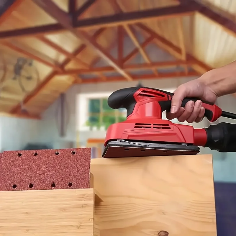 8-hole Rectangular Flocking Sandpaper 185*93mm Air Mill Self-adhesive Sandpaper Sheet Particle Size 60-800Grit