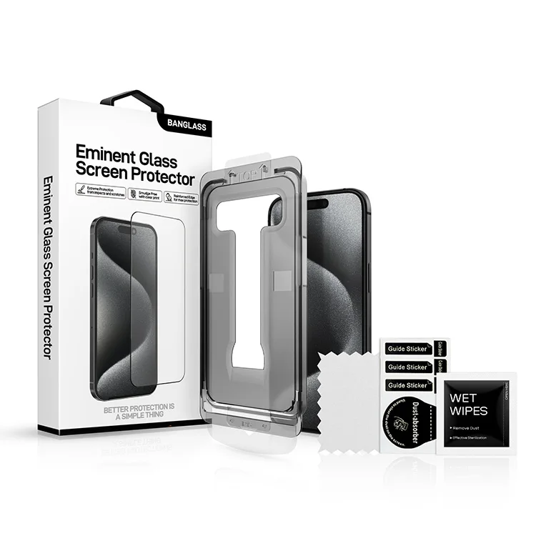 BANGLASS One second clean adsorption AR tempered glass film with sticker Privacy screen protector for iphone 15 pro max 14 plus view 2