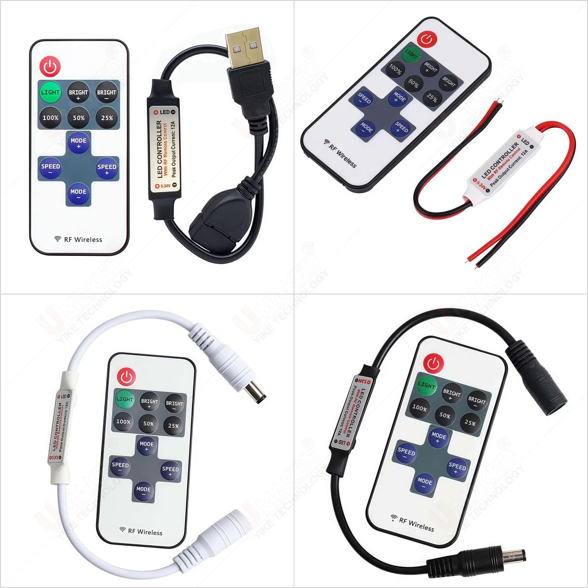 1set DC5-24V Mini 11Keys RF Wireless Led Remote Controller Led Dimmer Controller For Single Color Light Strip 5050/5730 light