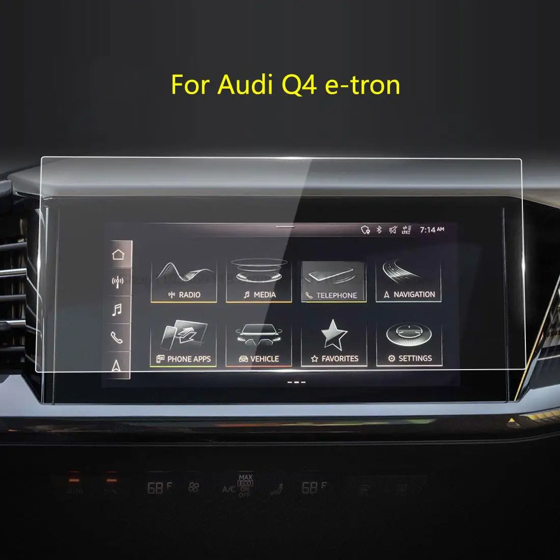 Tempered glass screen protector For Audi Q4 e-tron 2022 Car 11.6 inch radio gps Navigation Screen  Interior  anti-scratch film