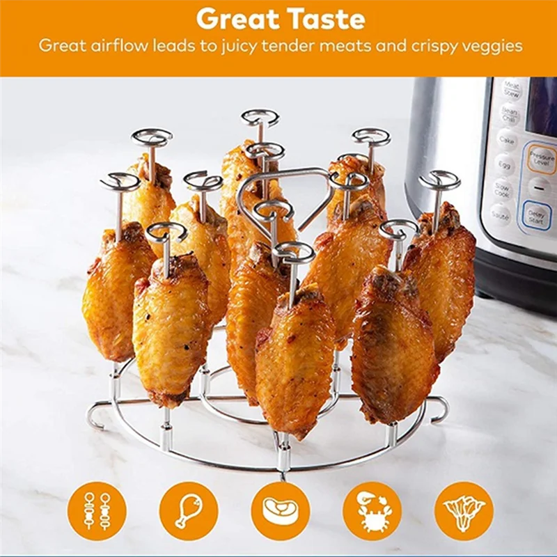 M02K-8.7 بوصة شوايات رفوف الجفاف لسلسلة نينجا فودي 8QT وعاء كوارت سيخ حامل ملحقات مقلاة الهواء