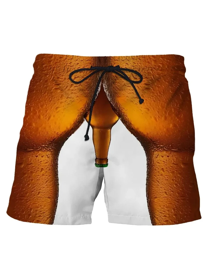 New Summer Men's Board Shorts Swimming Pants Funny Fake Underwear 3d Printed Personality Novelty Unisex Casual Trunks Quick Dry