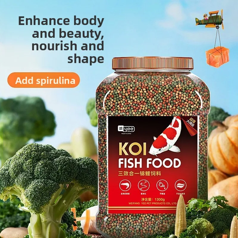 Alimento para Peces Koi, Algas Espirulina, Partículas Especializadas para Realzar el Color, Tipo Flotante