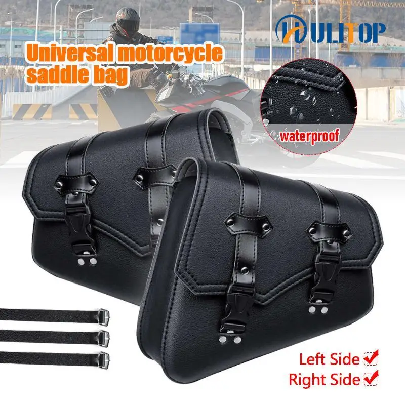 Motorcycle Side Bags Saddlebags Leather Saddle Bag Side Luggage Storage Tool For Honda/Suzuki/Yamaha Pouch Bag Universal