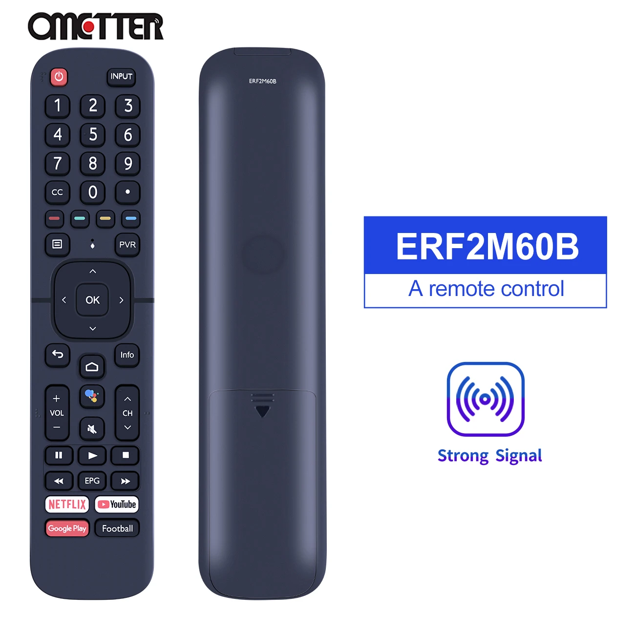 NEW Original Remote Control ERF2M60B ERF2M60H for Hisense BGH Smart TV with Netflix Football Button