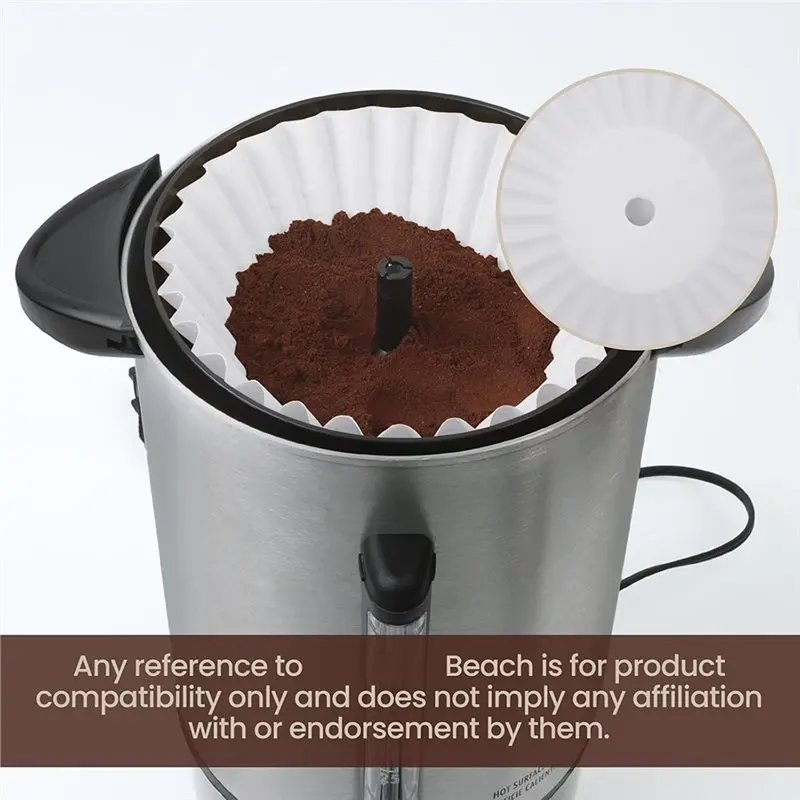 فلاتر قهوة بيضاء مثقوبة للاستعمال مرة واحدة (100 عبوة) لصانعة القهوة هاميلتون بيتش 45 كوب