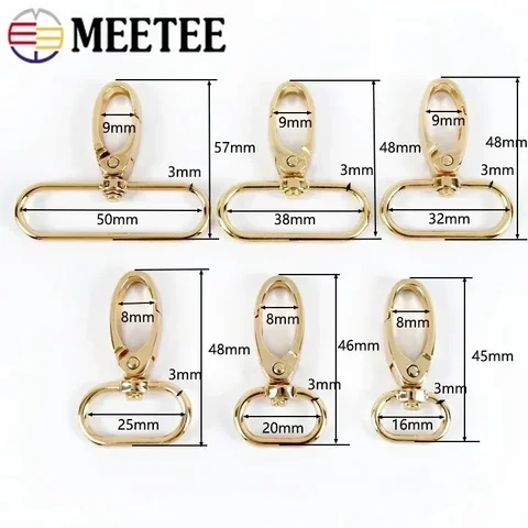 Металлические поворотные карабины Meetee 10 шт. — изображение товара