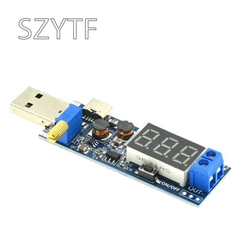 Boost Buck Converter USB Step UP / Down Power Supply Module DC-DC 5V To 3.3V / 12V Adjustable Out DC 1.2V-24V