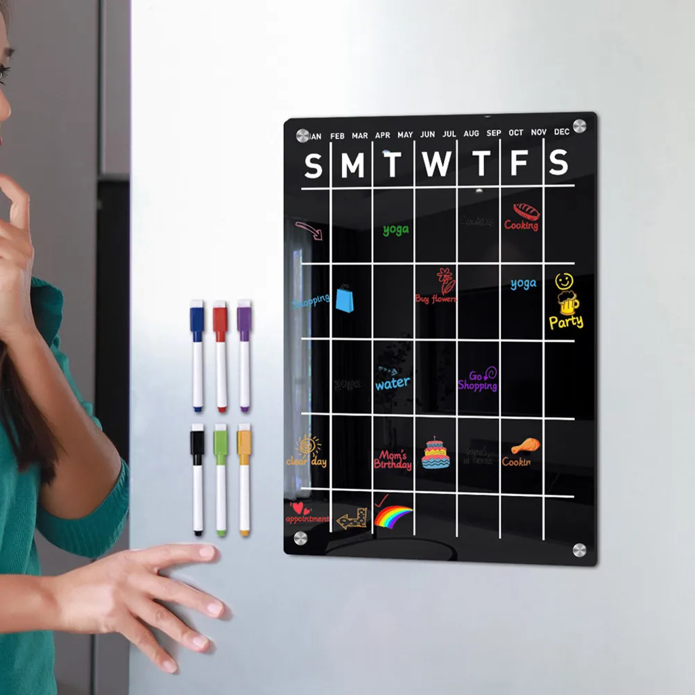 Magnetic Refrigerator Whiteboard Sticker Set Reusable Kitchen Planner Schedule Memo Board Shopping List