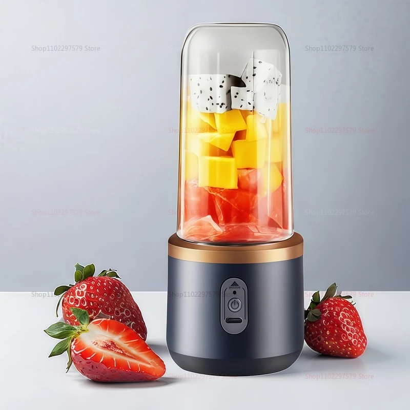 Portable Juicer Cup Smoothie Blender 6 Blade Blender Bottle Household Fruit Juicer Cup USB Rechargeable Juicer Mixer