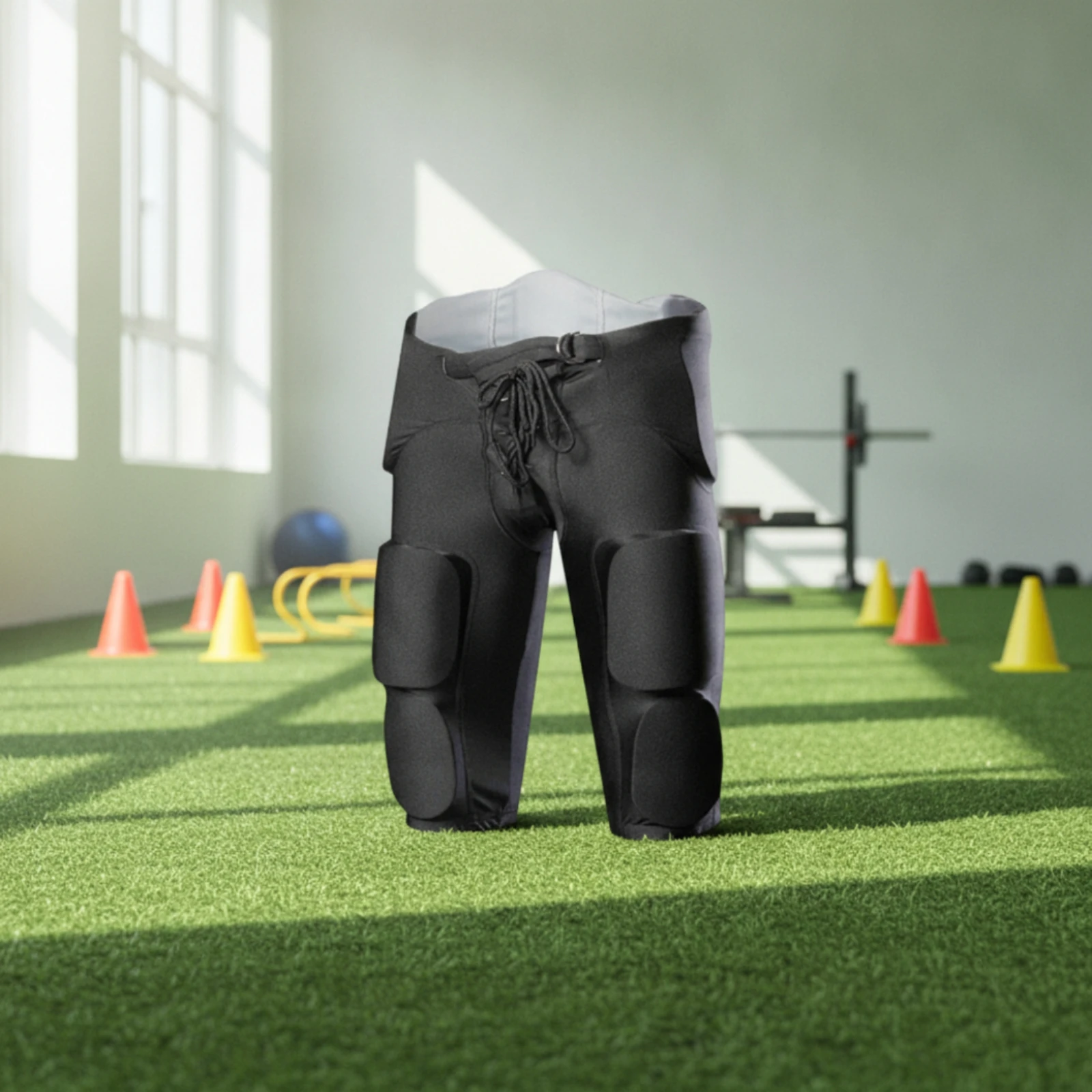 Compression Shorts with Pads Athletic Safeguarding Shorts Apparel Flexible Lightweight for Football Players, Rugby