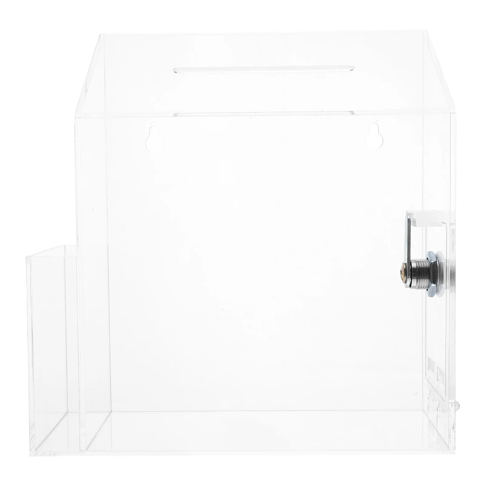 

Donation Box Transparent Acrylic Lock Slot Clear Ballot Case Fundraising Charity Office Voting Suggestion Collection