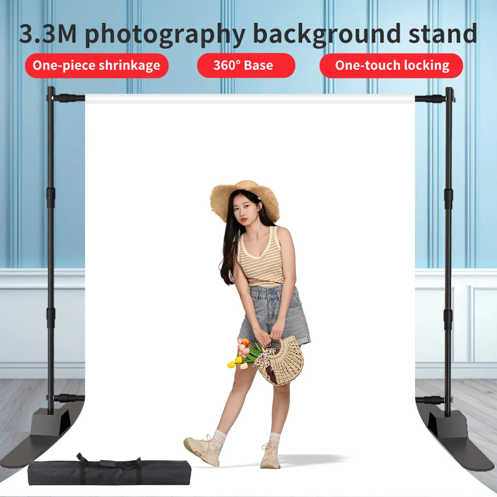 Background Stand Kit Double-Crossbar Backdrop With Solid Color Background Suitable For Photography Shooting Party Decoration