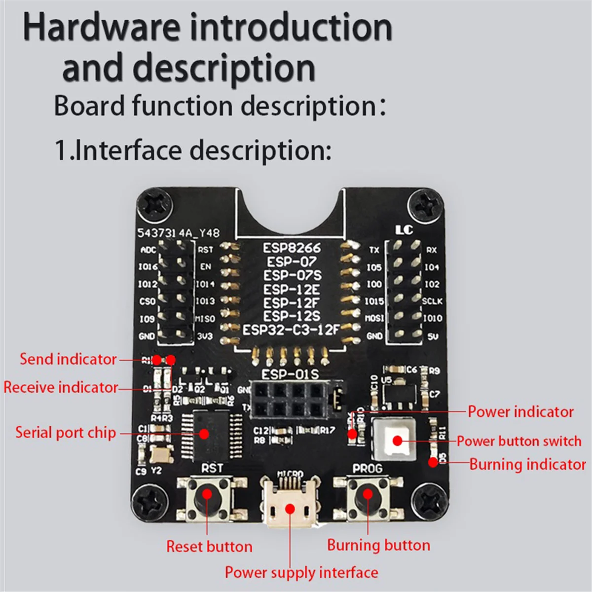 ممتاز! ESP8266 اختبار الرف وحدة مبرمج دعم ESP-01 01S 12 ESP32-C3-12F وحدة محمولة متعددة الوظائف