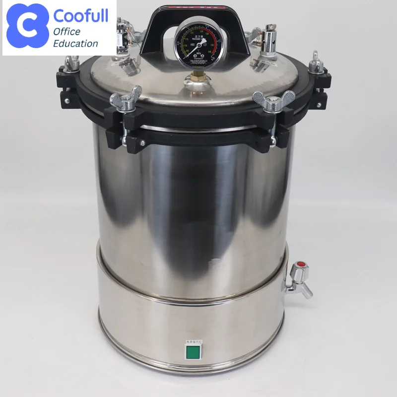 COOFULL Portable Electric Heating Medical Dental Autoclave Machine Laboratory Mushroom Autoclave 18 Liters Steam Sterilizer 126