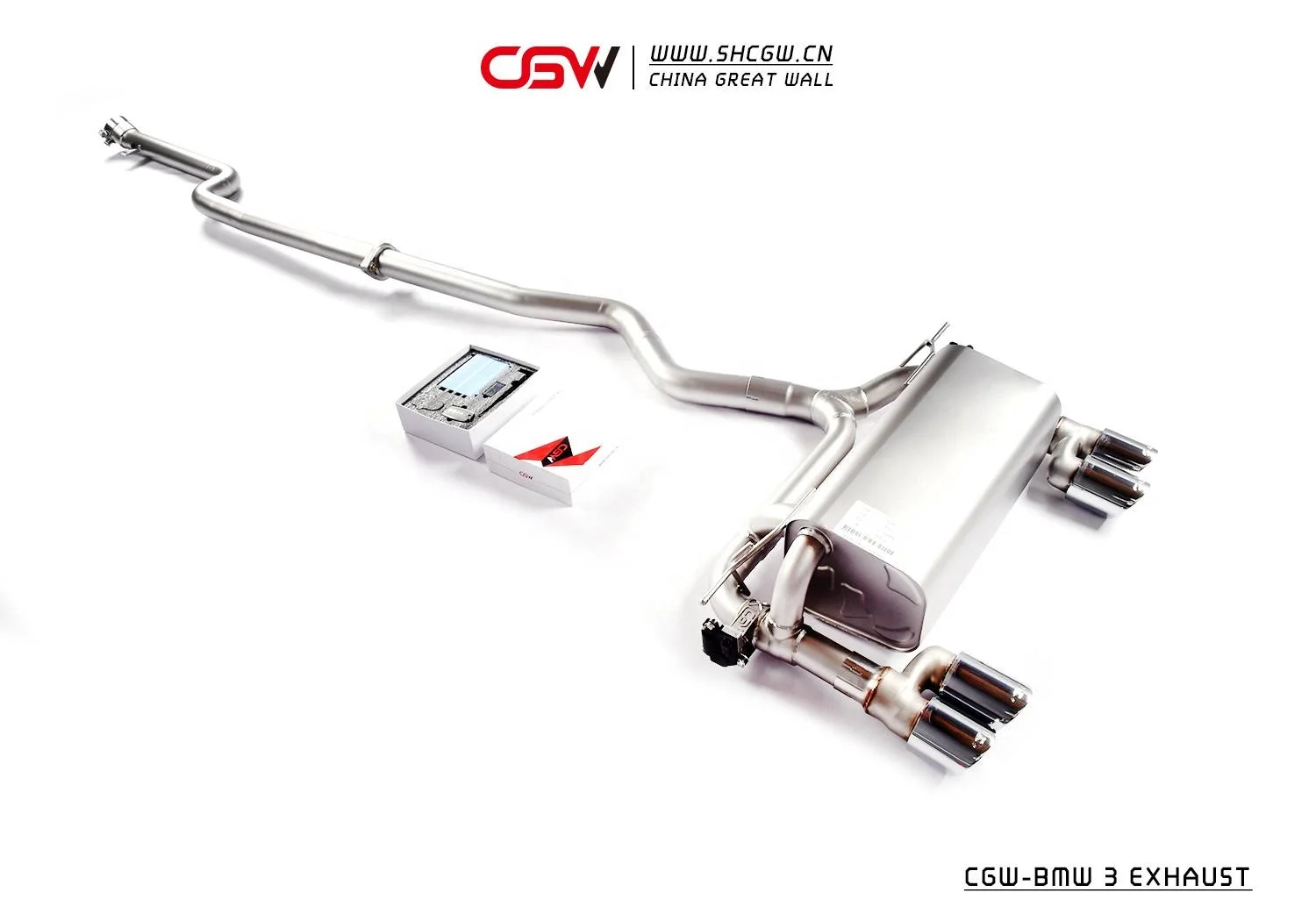 Factory Price Top Quality Catback Exhaust Muffler with Valves and Quad Tips for 320 B48 2.0T