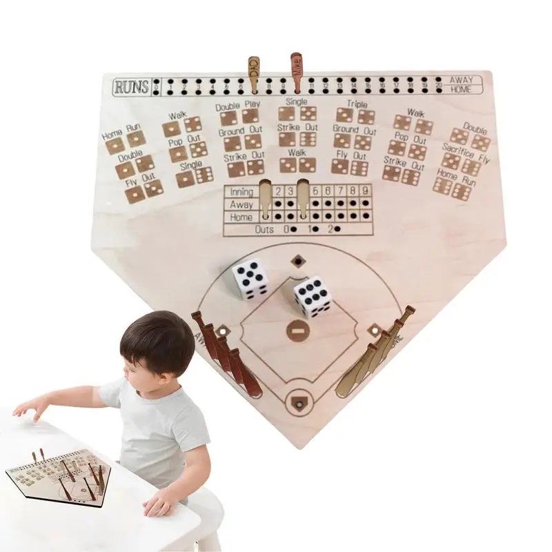 

Бейсбольные игральные кости, деревянная настольная Интерактивная настольная Спортивная настольная игра s, веселая деревянная настольная игра с пинболом для взрослых, детей, семьи, друзей