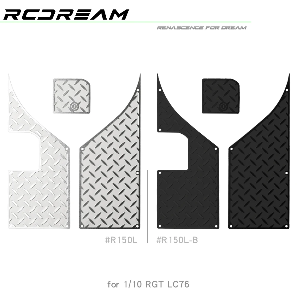 Metal Tail Side Skirt/fuel Tank/rear View Lens Decorative Sheet for 1/10 RC Crawler Car RGT LC76 LC71 EX86190 Parts