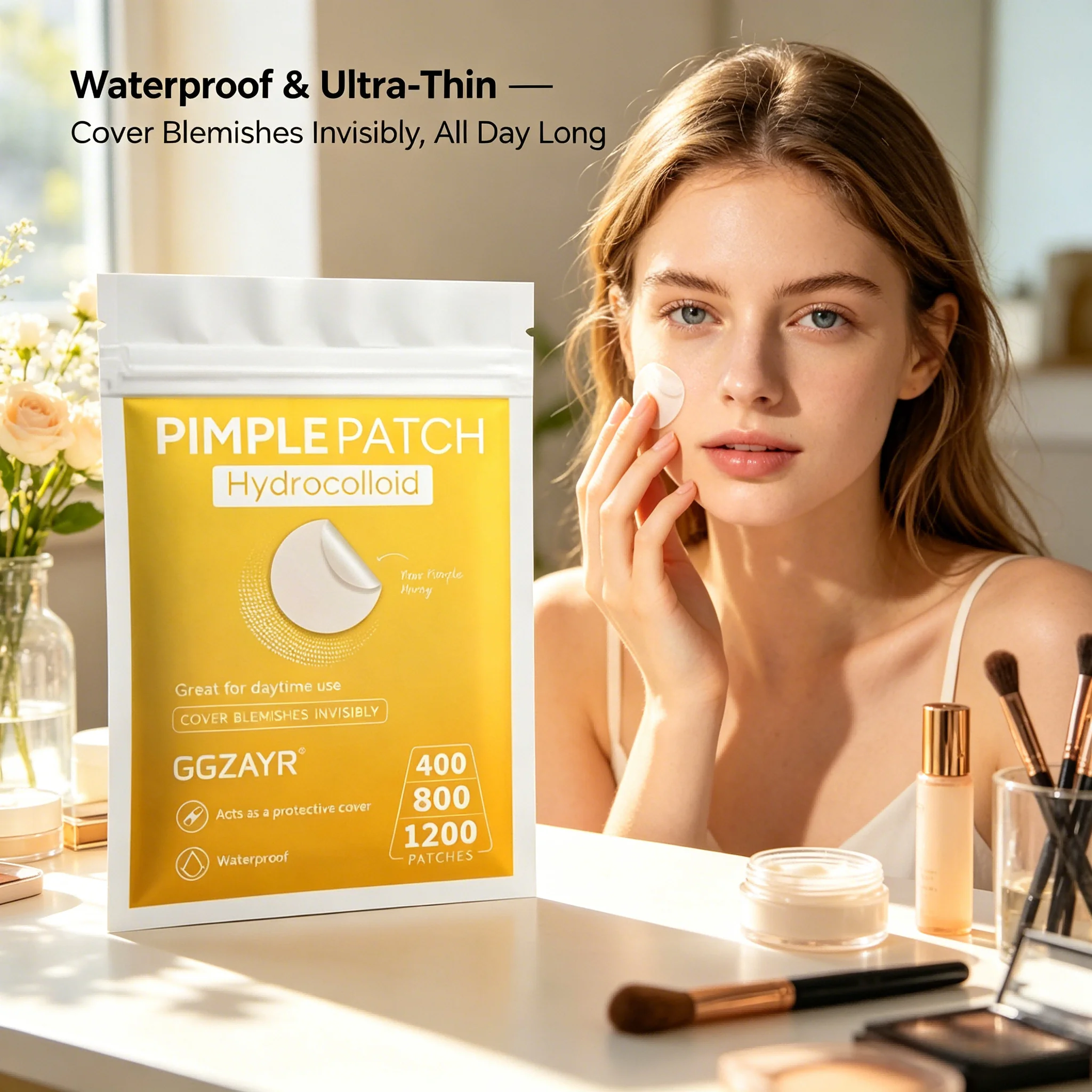 Kit de Adesivos para Acne Redondos Aprimorados 400/800/1400un, Pontos Invisíveis de Adesão Suave para a Pele