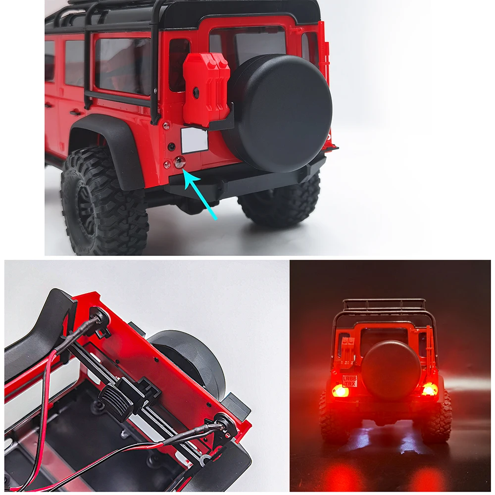 AXSPEED reflektory i tylne światła LED reflektory dla TRX4M Bronco Defender K10 F-150 1/18 gąsienica RC części zamienne