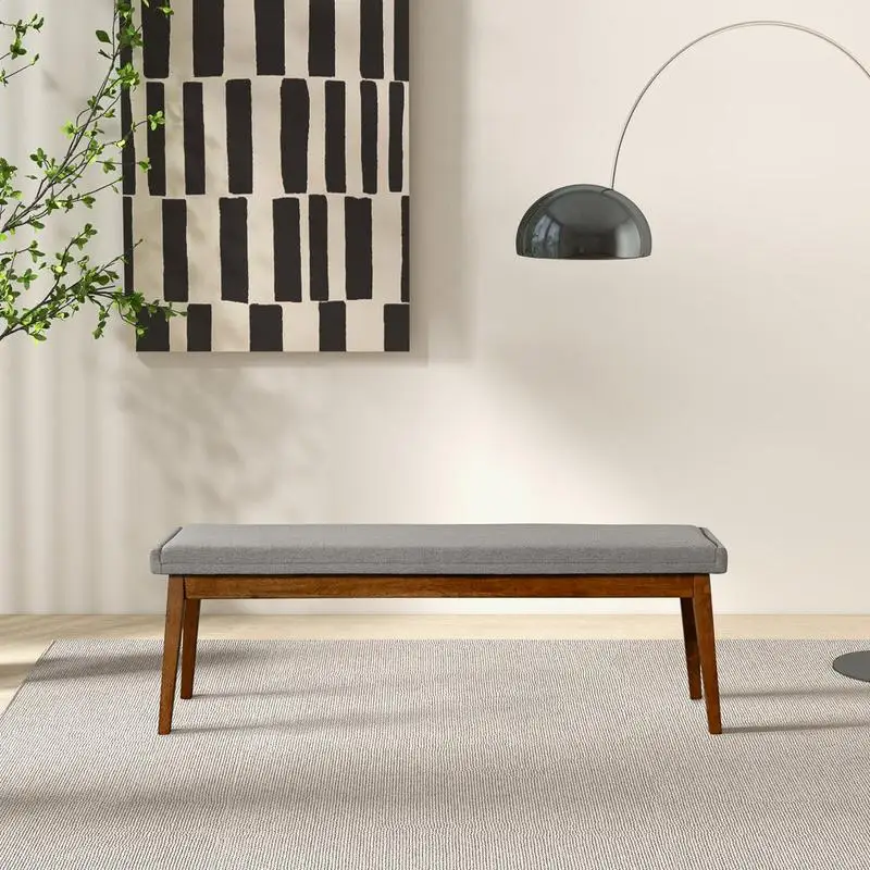 

Ash Grey Fabric Warren Bench - Stylish Seating Solution for Modern Spaces, Versatile Design, Perfect for Entryways or Living