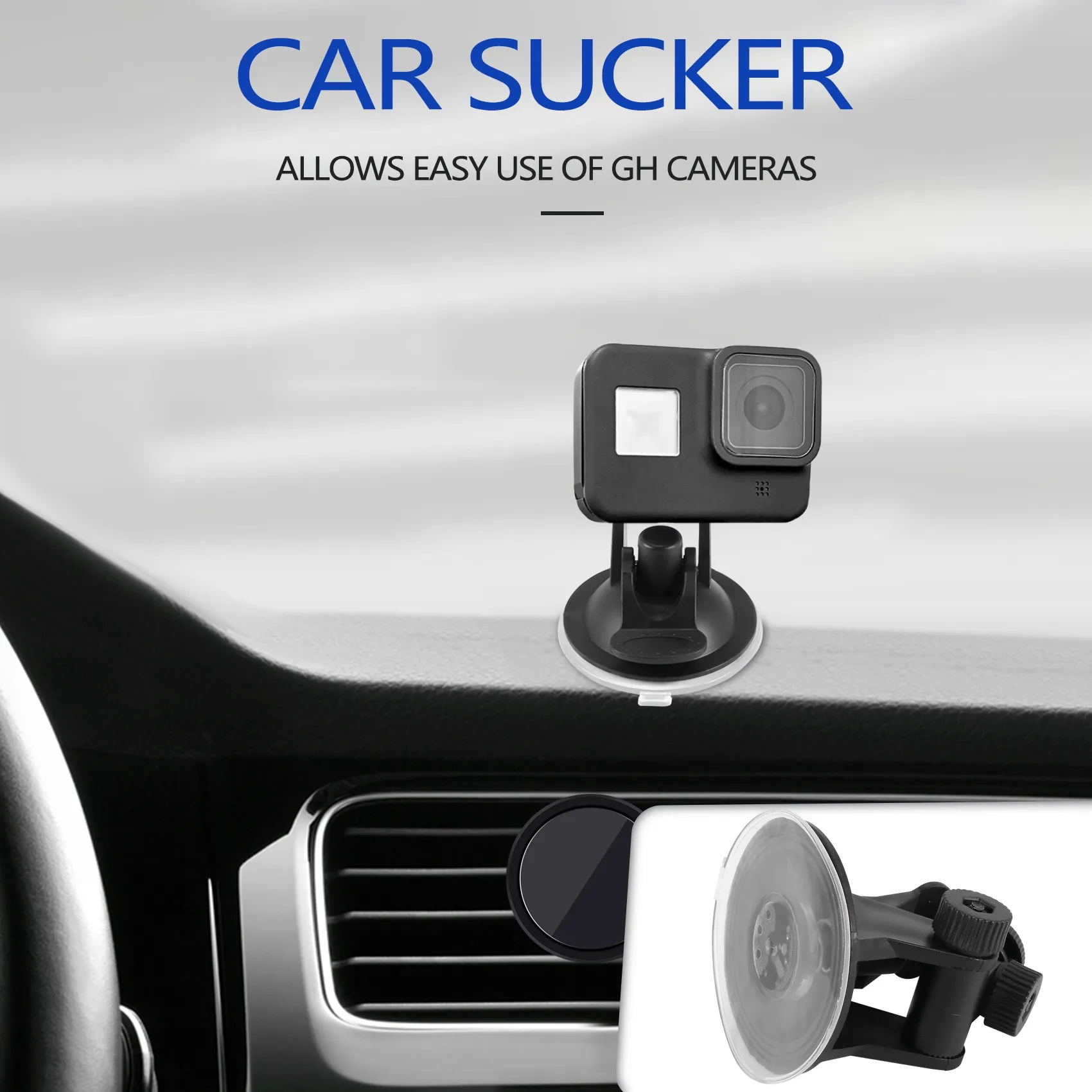 Compatible Mini Car Suction Cup Mount Holder/ 4 thread for Sports Camera NEW