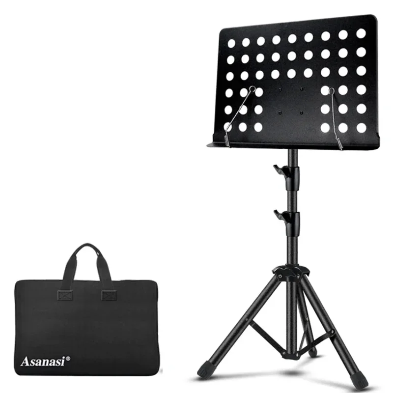 Black Metal Musical Instrument Stand Lightweight Foldable For Sheet Music