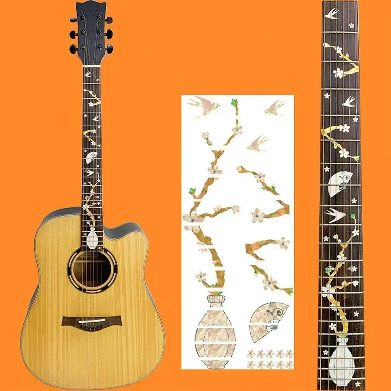 Guitar Fretboard Sticker Electric Guitar Bass Inlay Decal Fingerboard Sticker for Ukulele Guitar Musical Instruments Accessories