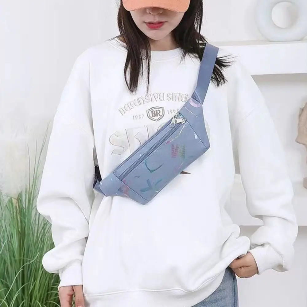 

Portable Patchwork Nylon Chest Bag Zipper Korean Style Sports Waist Bag Shoulder Bag All-match Canvas Crossbody Bag Outdoor