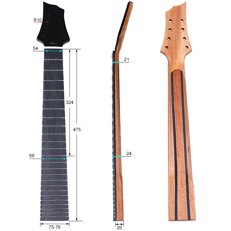 Electric Guitar Neck 8 String Guitar Neck 24 Frets Neck Black Color Good Quality Black Neck For Electric Guitar