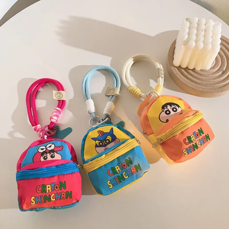 Sac de rangement anti-perte pour téléphone portable, porte-monnaie et accessoires Bluetooth, motif Anime Crayon Shin-Chan, idéal pour les cadeaux d'anniversaire