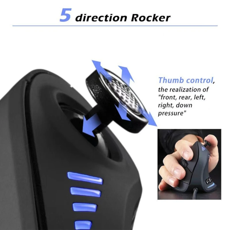 

Vertical Gaming Mouse Vertical Ergonomic Mouse with Joystick Control Adjustable 10000DPI for