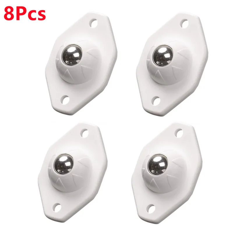 

4/8Pcs Wheels for Furniture Stainless Steel Roller Self Adhesive Furniture Caster 360° Rotation Load-bearing Universal Wheel