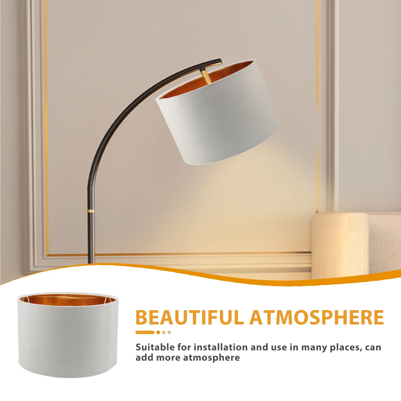 

Изысканный абажур с золотой подкладкой из ткани, прочный, прочный, безопасный для глаз, без романтической теплой атмосферы для дома