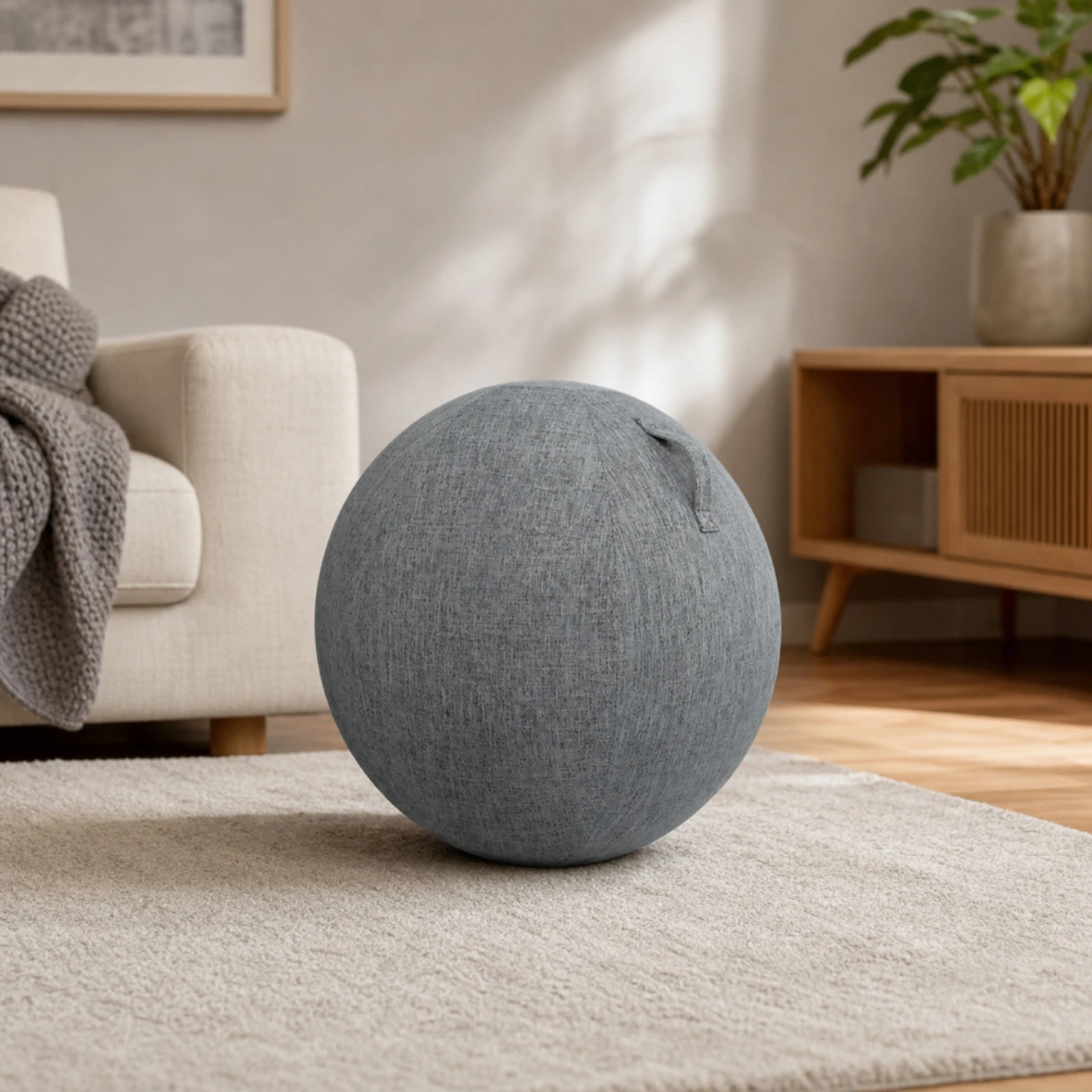 Spherical Exercise Ball Protect Cover Lightweight Fitted Round Ball Cover with Top Tab Slipcover Gentle-textureFriendly