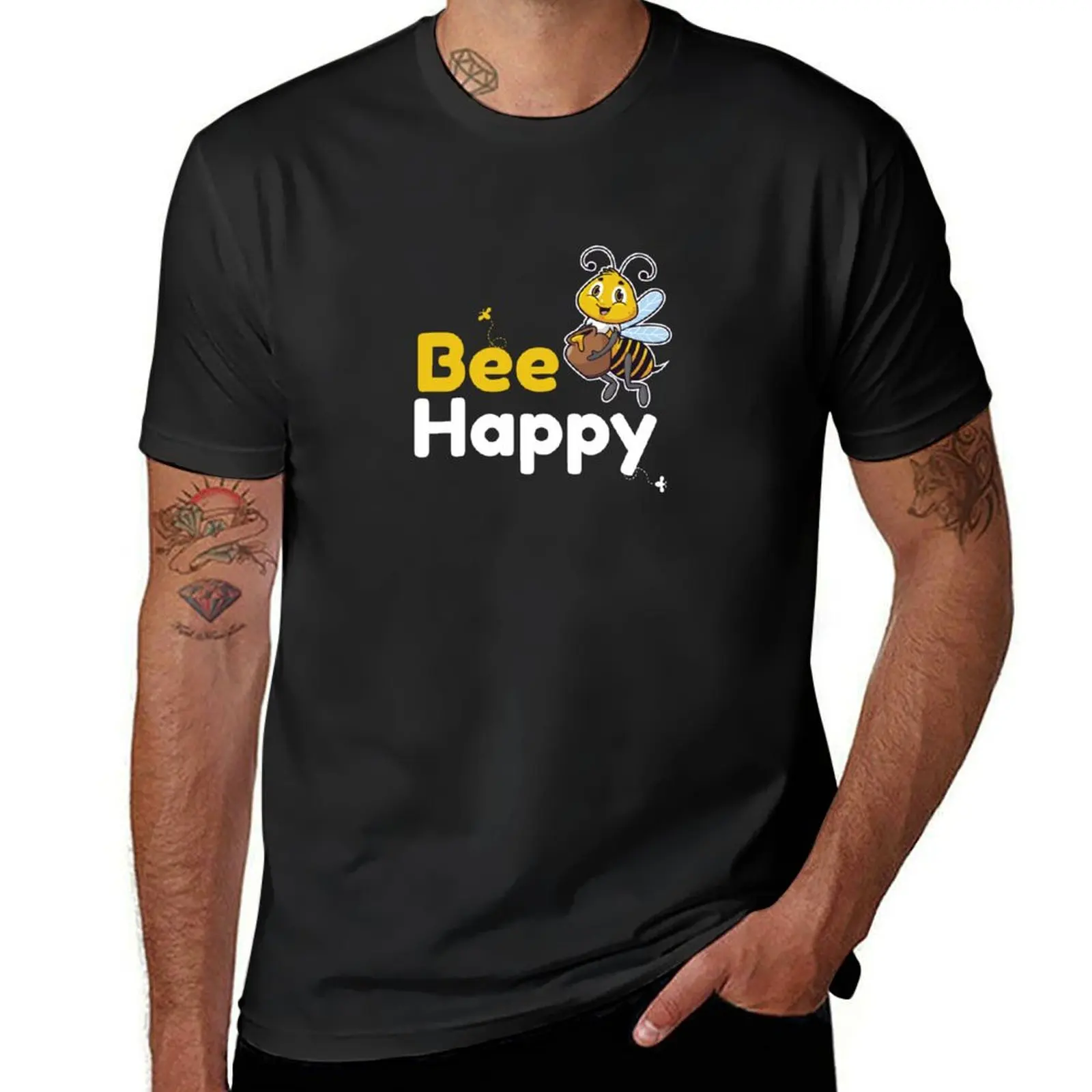 

Motivational Quote Of Bee Happy Meme T-Shirt plus sizes sublime cute clothes oversized mens t shirts casual stylish