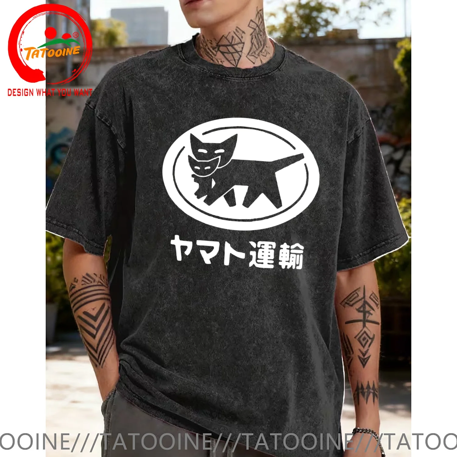 Funny Design Yamato Transport Kuroneko  Shirt Men Fashion Trendy Casual Clothing Stylish Tops Tee Shirt Leisure Tshirt Men's