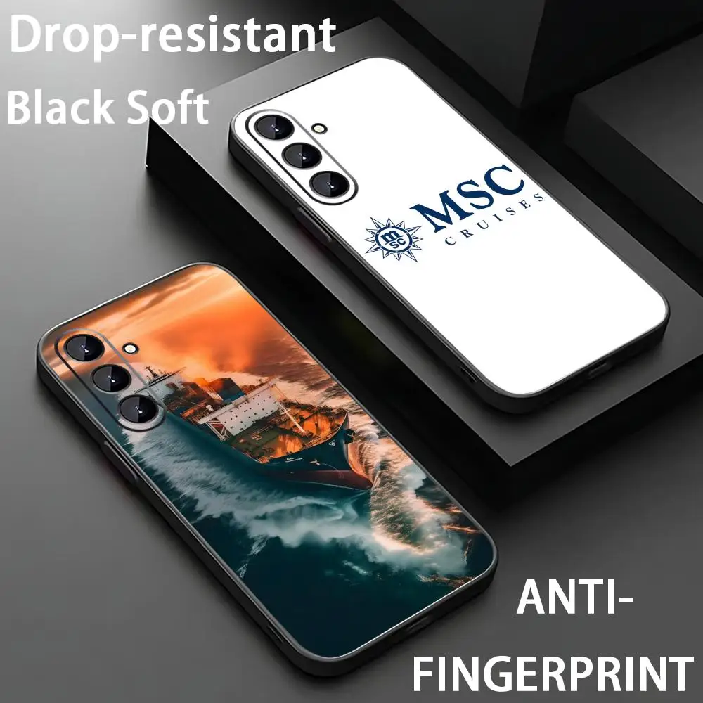 MSC logo Phone Case For Samsung Galaxy S26 S25 S24 S23 S22 S21 Plus Ultra Fold A Soft Black
