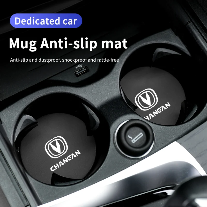 2Pcs Car Coaster Water Cup Holder Pad Non-Slip Mat Accessories For Changan CS75 CS35 CS15 CS55 CS95 CS85 CX70 EADO CX20 Alsvin