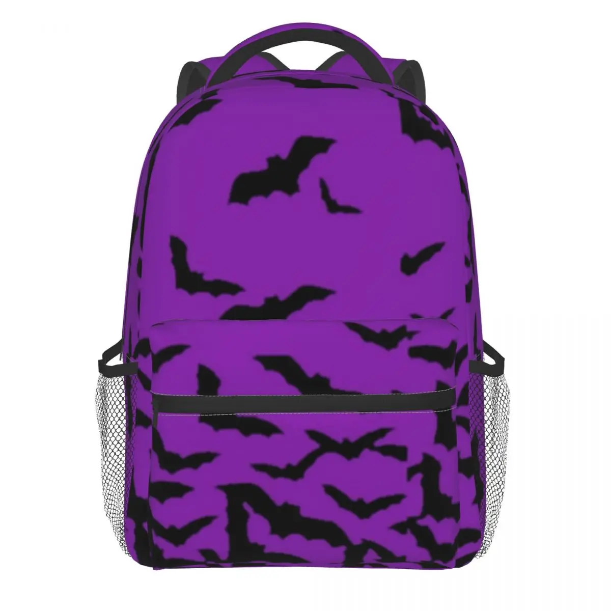 

Gothic Spooky Backpack Purple Bats Print Pretty Backpacks Teen College Lightweight School Bags Design Rucksack