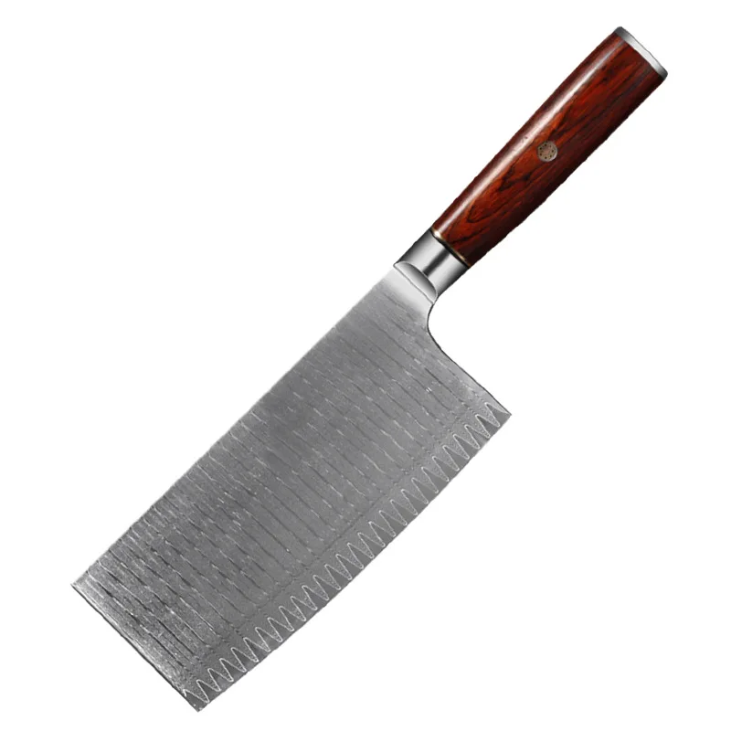 

6,5-дюймовый нож для нарезки 67-слойный лезвие из дамасской стали Messer с деревянной ручкой для резки овощей шеф-повара тесак для мяса кухонные ножи