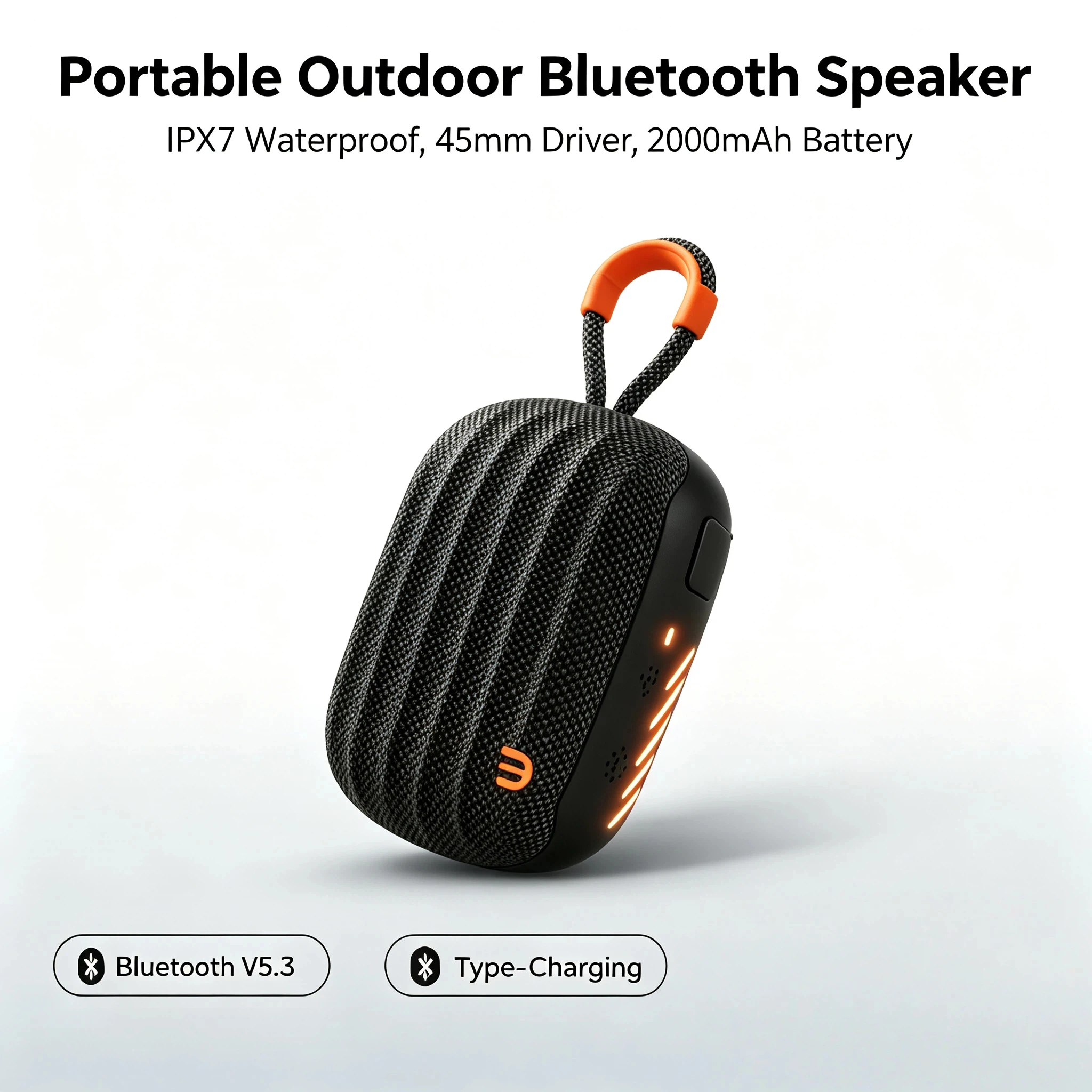 Portable Bluetooth Speaker Waterproof Ipx7 - Haut-parleur Bluetooth portable d'extérieur V5.3, étanche
