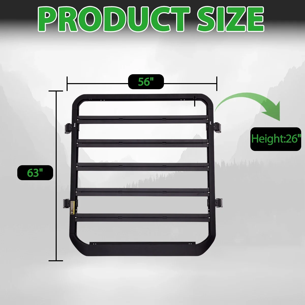 Aluminum Black Powder Coated for 2018-2024 Wrangler JL Gladiator JT Roof Rack Luggage Platform 100kg+ Portable