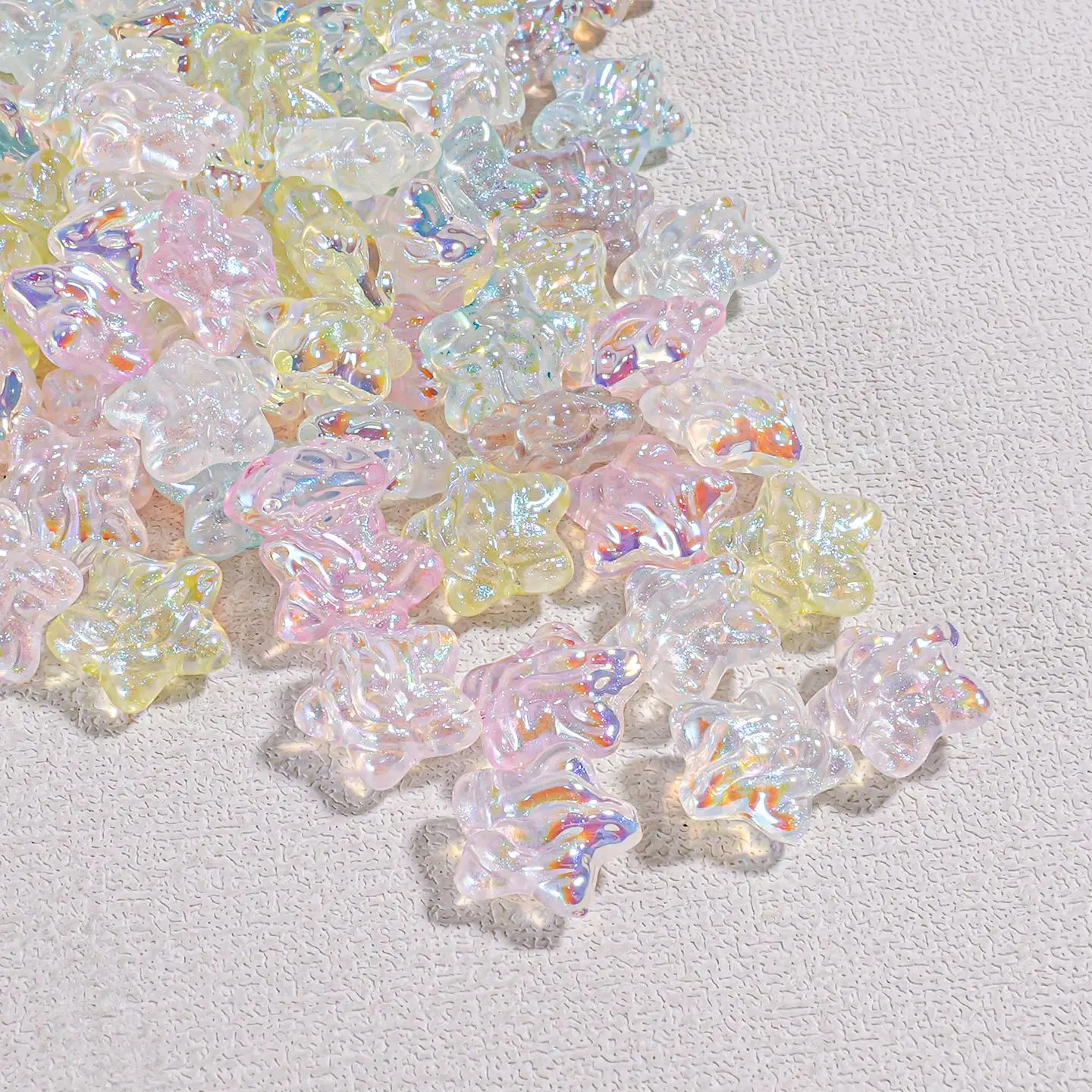 

Модные новые AB желеобразные акриловые цветочные ювелирные бусины, подходят для девочек, ожерелье, серьги, орнамент, брелок для телефона, декор в виде ракушки, 14 мм, 90 шт.